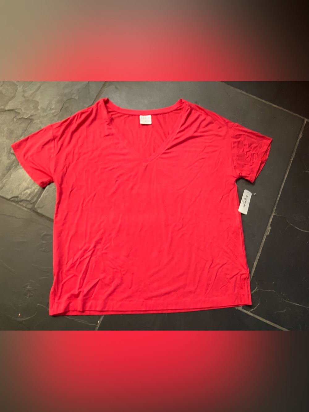 SOMA Intimates Women’s size medium coral V-neck, short sleeve shirt